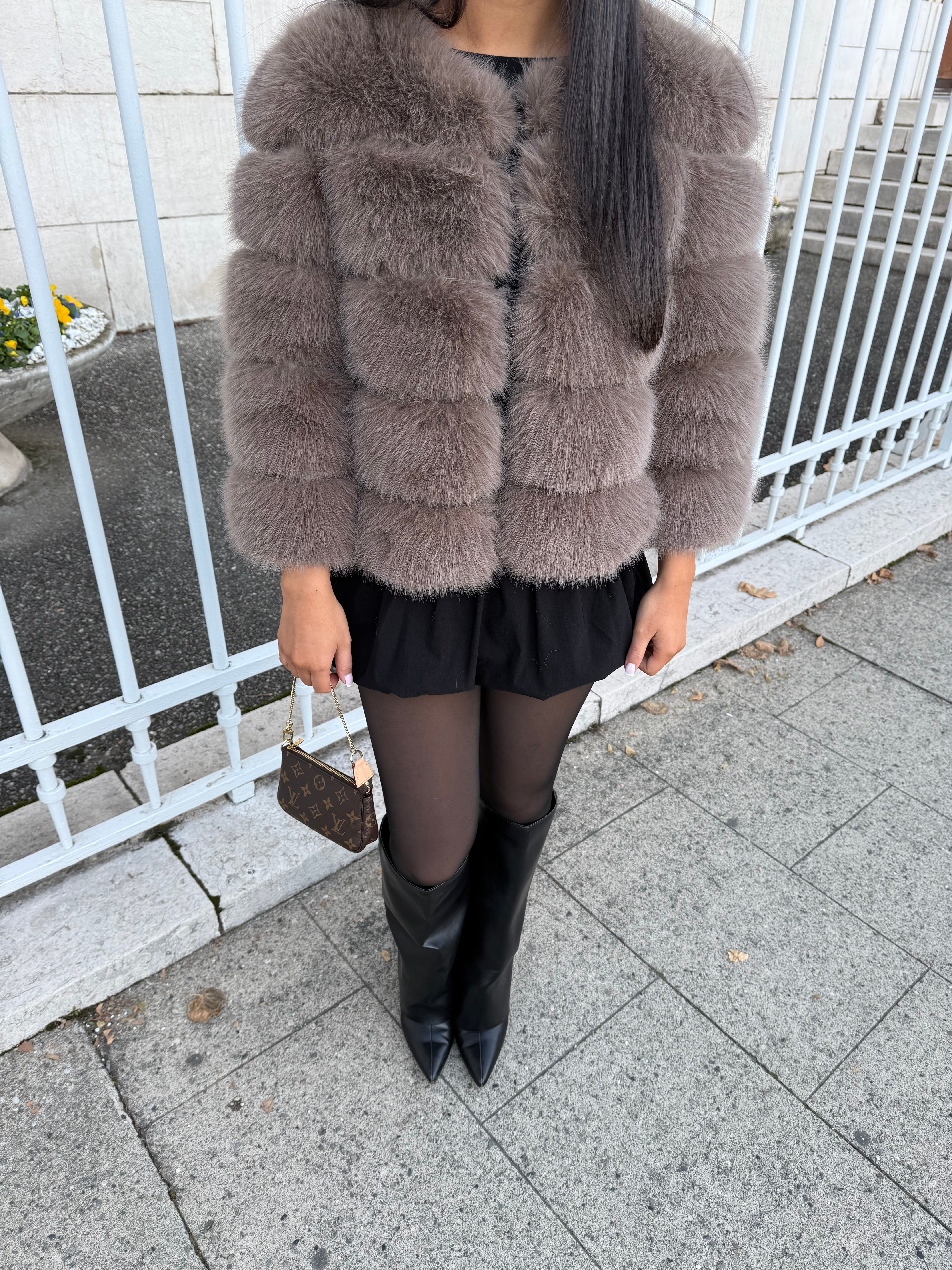 Manteau en peluche noisette 