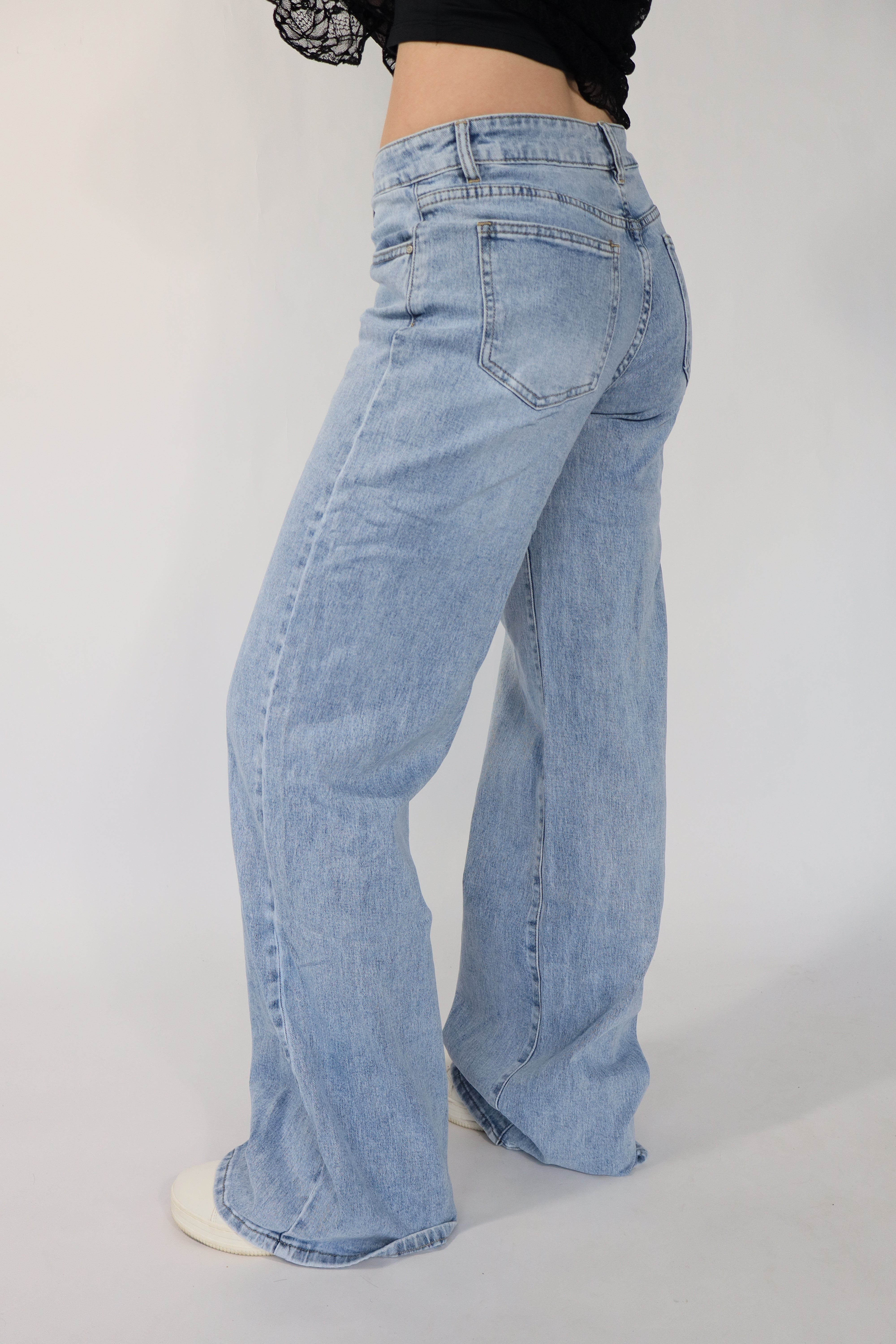 Angel Mid Waist TALL Wide Leg Jeans - Stretch